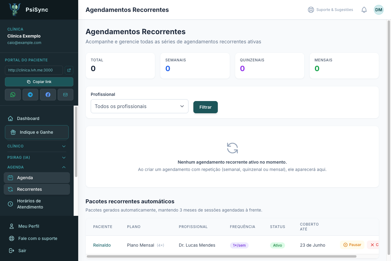 Recorrência Automática PsiSync